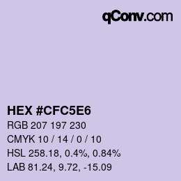 Farbcode: HEX #CFC5E6 | qconv.com