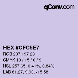 Color code: HEX #CFC5E7 | qconv.com