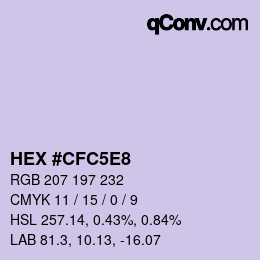 カラーコード: HEX #CFC5E8 | qconv.com