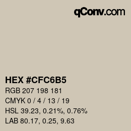 Color code: HEX #CFC6B5 | qconv.com