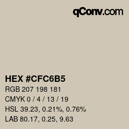 カラーコード: HEX #cfc6b5 | qconv.com