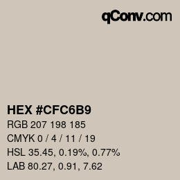 カラーコード: HEX #CFC6B9 | qconv.com