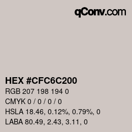 Color code: HEX #CFC6C200 | qconv.com