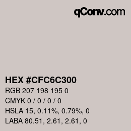 カラーコード: HEX #CFC6C300 | qconv.com