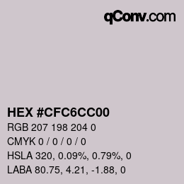 Color code: HEX #CFC6CC00 | qconv.com