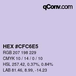Color code: HEX #CFC6E5 | qconv.com