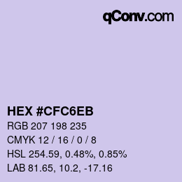 Color code: HEX #CFC6EB | qconv.com