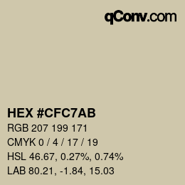 Código de color: HEX #CFC7AB | qconv.com