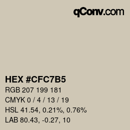 Color code: HEX #CFC7B5 | qconv.com
