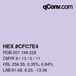 Color code: HEX #CFC7E4 | qconv.com