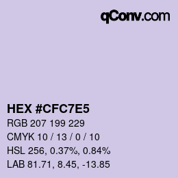 Color code: HEX #CFC7E5 | qconv.com