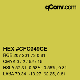 Farbcode: HEX #CFC949CE | qconv.com