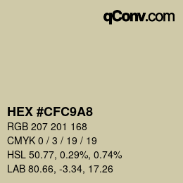Color code: HEX #CFC9A8 | qconv.com