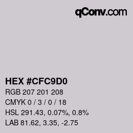 Color code: HEX #CFC9D0 | qconv.com