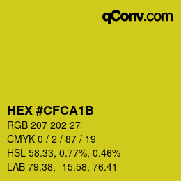 カラーコード: HEX #CFCA1B | qconv.com