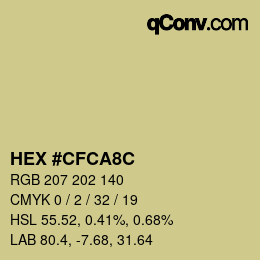 カラーコード: HEX #CFCA8C | qconv.com
