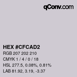 Color code: HEX #CFCAD2 | qconv.com