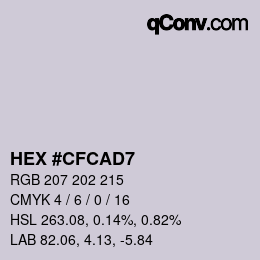 Color code: HEX #CFCAD7 | qconv.com