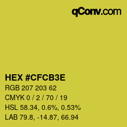 Color code: HEX #CFCB3E | qconv.com