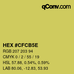 Code couleur: HEX #CFCB5E | qconv.com