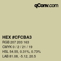 カラーコード: HEX #CFCBA3 | qconv.com