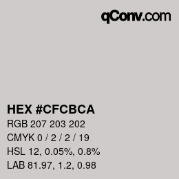 Color code: HEX #CFCBCA | qconv.com