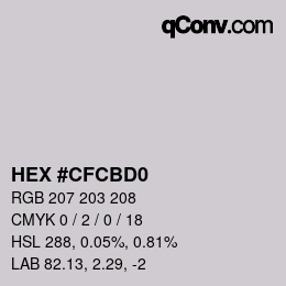 颜色代码: HEX #CFCBD0 | qconv.com