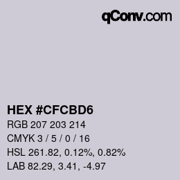 Color code: HEX #CFCBD6 | qconv.com