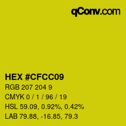 Color code: HEX #CFCC09 | qconv.com