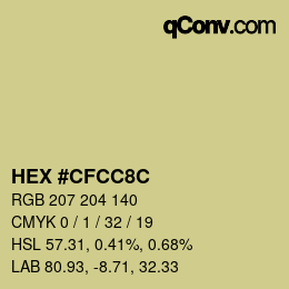 Color code: HEX #CFCC8C | qconv.com