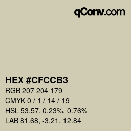 カラーコード: HEX #CFCCB3 | qconv.com