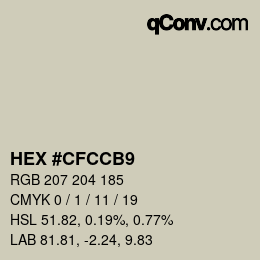 Color code: HEX #CFCCB9 | qconv.com