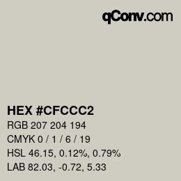 カラーコード: HEX #CFCCC2 | qconv.com