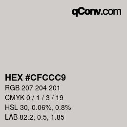 カラーコード: HEX #CFCCC9 | qconv.com