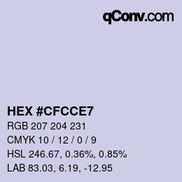 カラーコード: HEX #CFCCE7 | qconv.com