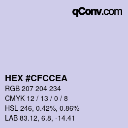 Farbcode: HEX #CFCCEA | qconv.com