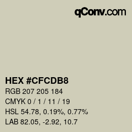 Color code: HEX #CFCDB8 | qconv.com