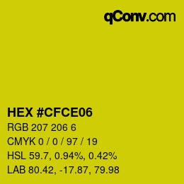 カラーコード: HEX #CFCE06 | qconv.com