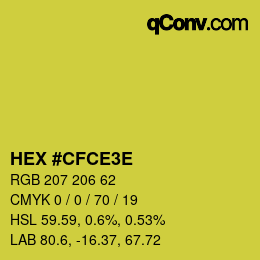 Color code: HEX #CFCE3E | qconv.com