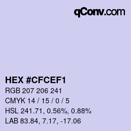 カラーコード: HEX #CFCEF1 | qconv.com