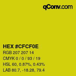 Color code: HEX #CFCF0E | qconv.com