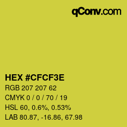 Color code: HEX #CFCF3E | qconv.com
