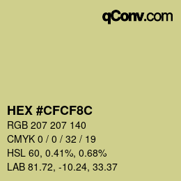Color code: HEX #CFCF8C | qconv.com