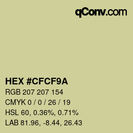 Color code: HEX #CFCF9A | qconv.com