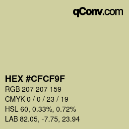 Color code: HEX #CFCF9F | qconv.com