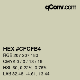 Color code: HEX #CFCFB4 | qconv.com