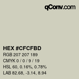 Color code: HEX #CFCFBD | qconv.com