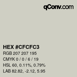 Color code: HEX #CFCFC3 | qconv.com