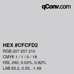 Color code: HEX #CFCFD2 | qconv.com