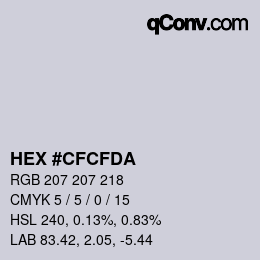 カラーコード: HEX #CFCFDA | qconv.com